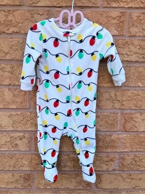 10/$25 • Joe Fresh Fleece Christmas Lights Zip Footed Sleeper
